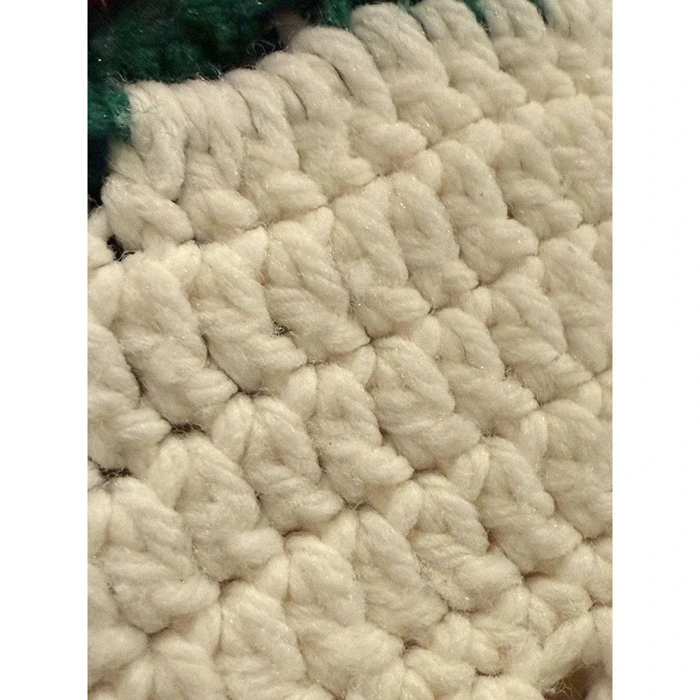 Vtg Granny Square Crochet‎ Afghan Quilt Blanket 3D Rose 72